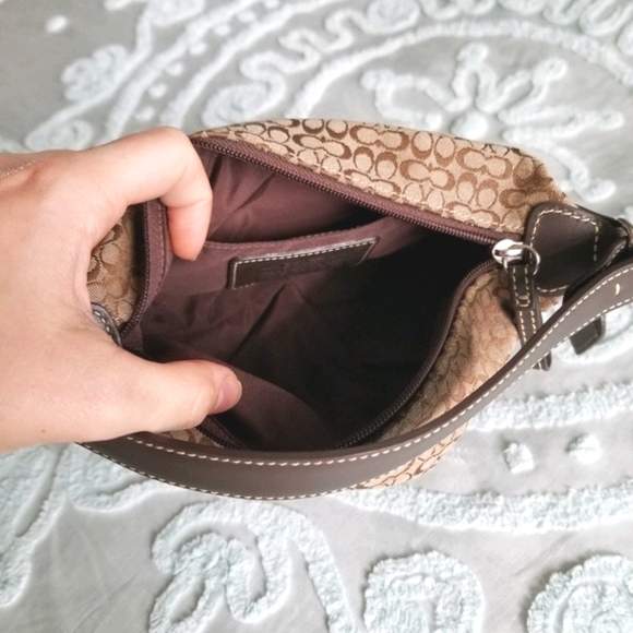 Coach Mini Handbag Brown and Tan - Picture 6 of 8